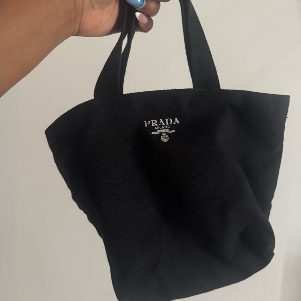 Prada Black Canvas Tote Bag